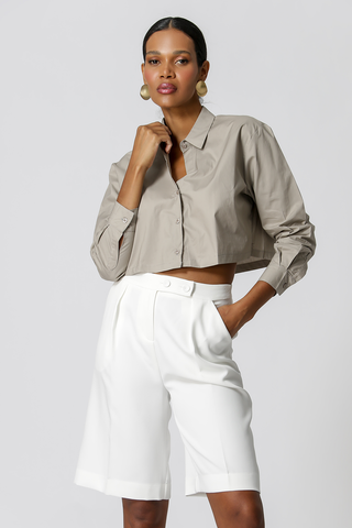 Camisa Cropped - KAKI