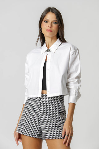 Camisa Cropped - BRANCO