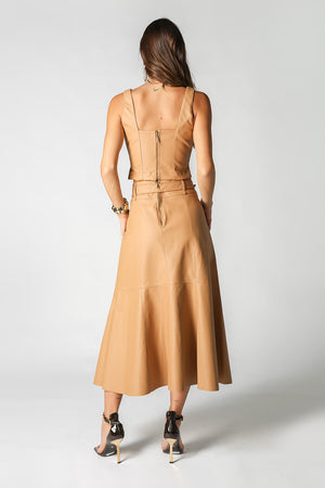 Top Cropped com Zíper de Metal nas Costas