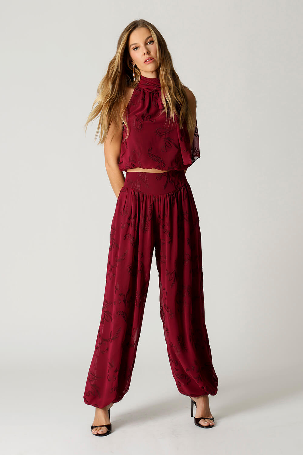 Calça Pantalona Bordado TRIMIX
