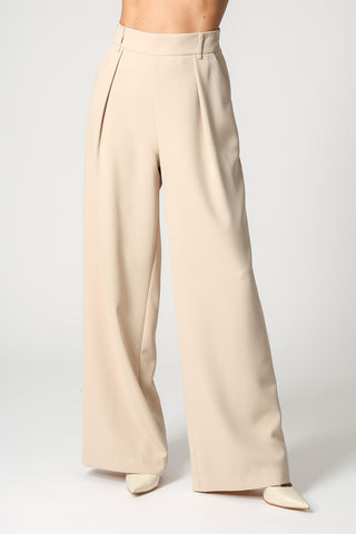 Pantalones anchos con cinturilla fina y pliegues delanteros - ARENA