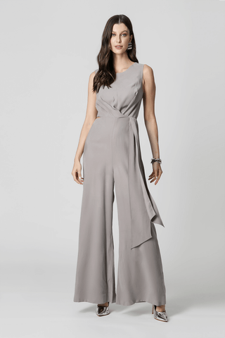 Mono largo con detalle de rayas - GRIS