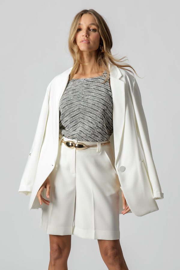 Blusa Alça Larga Tweed