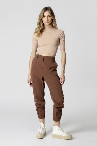 Blusa corta de punto acanalado - ARENA