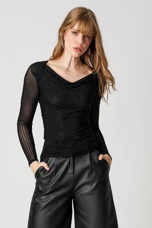 Blusa Manga Longa Com Strass