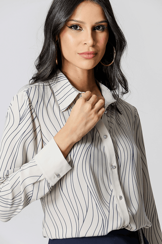 Camisa Clássica Estampada - GELO ESC 6058