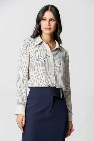 Camisa Clássica Estampada - GELO ESC 6058