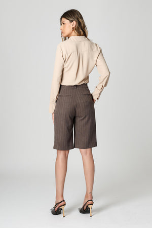 Camisa com Punho Francês e Botões de Strass