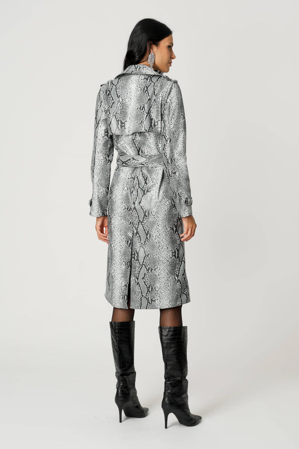 Trench Coat De Couro Sintético