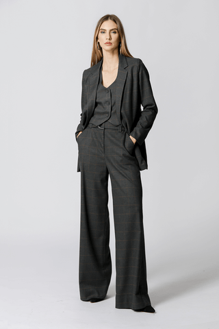 Blazer largo entallado de raya diplomática - LEAD 90146