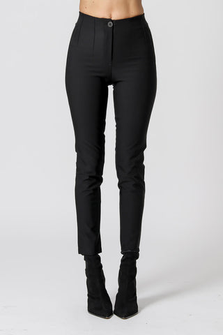 Pantalones pitillo con pinzas - NEGRO