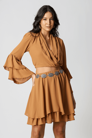 Blusa Transpassada Com Babados - CASTOR