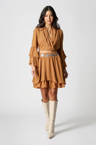 Blusa Transpassada Com Babados - CASTOR