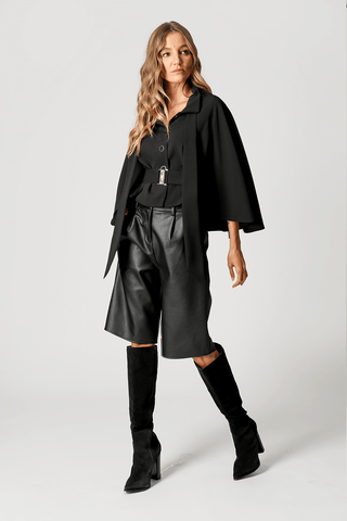Capa Gola Alta Com Cinto - PRETO