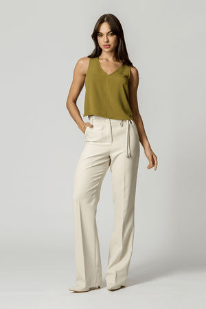 Blusa Com Decote V Sem Manga