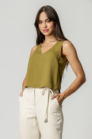 Blusa Com Decote V Sem Manga