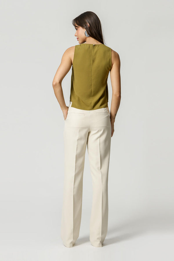 Blusa Com Decote V Sem Manga