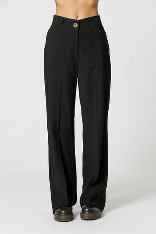 Calça Com Elástico No Cós - PRETO