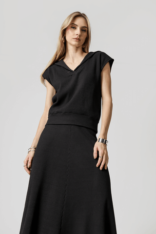 Blusa Com Gola Marinheiro Tricot - PRETO