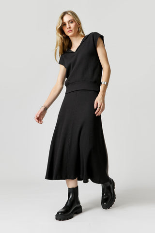 Blusa Com Gola Marinheiro Tricot - PRETO