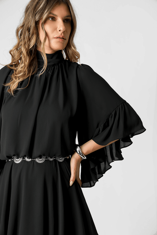 Blusa Balonê Com Manga Angel - PRETO
