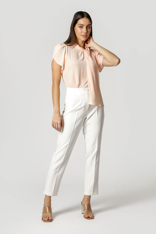 Blusa Com Faixa No Decote - SALMAO 4
