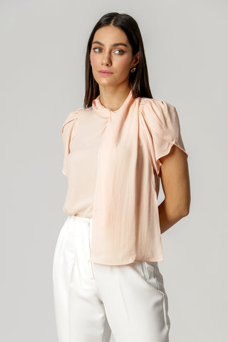Blusa Com Faixa No Decote - SALMAO 4
