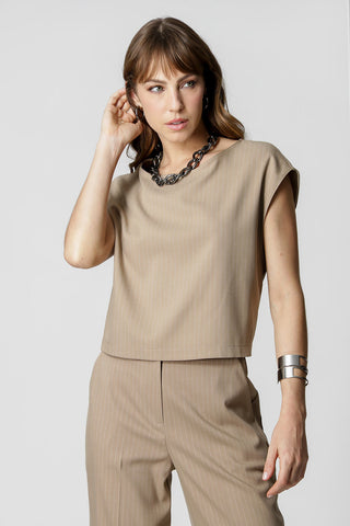Blusa minimalista de raya diplomática - FENDI 90147