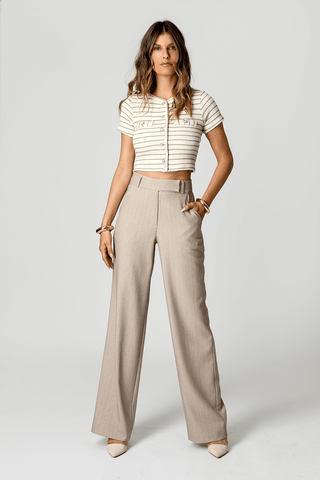 Blusa Tricot Listrada Com Lapela - CINZA 90166