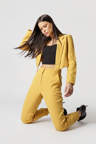 Blazer Cropped Alfaiataria - MOSTARDA 2