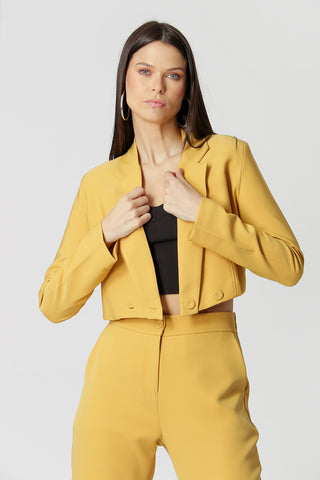 Blazer Cropped Alfaiataria - MOSTARDA 2