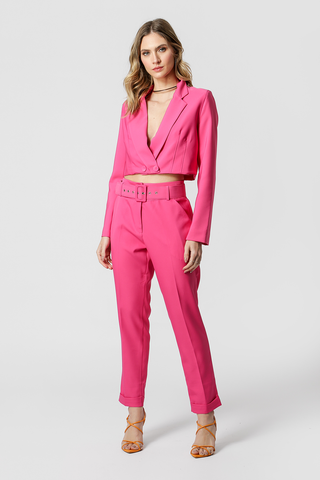 Blazer Cropped Alfaiataria - PINK