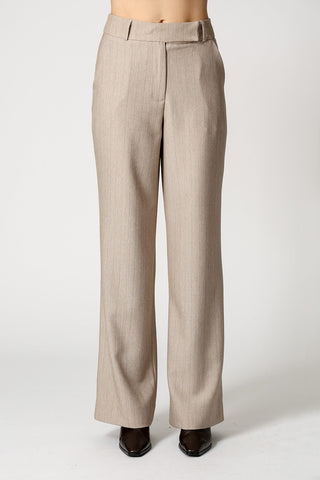Calça Reta Risca De Giz - AREIA 90163