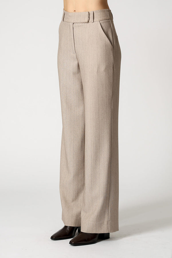 Calça Reta Risca De Giz