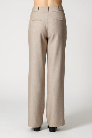 Calça Reta Risca De Giz