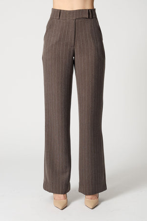 Calça Reta Risca De Giz