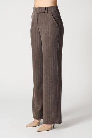 Calça Reta Risca De Giz