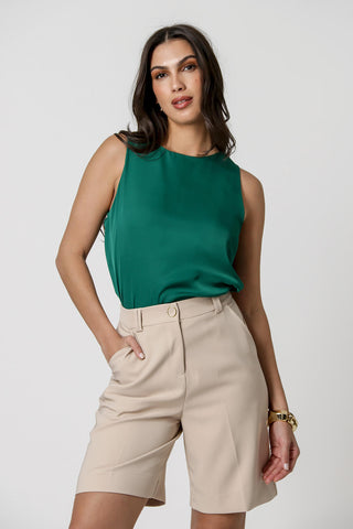 Blusa Sem Manga De Cetim - GARRAFA