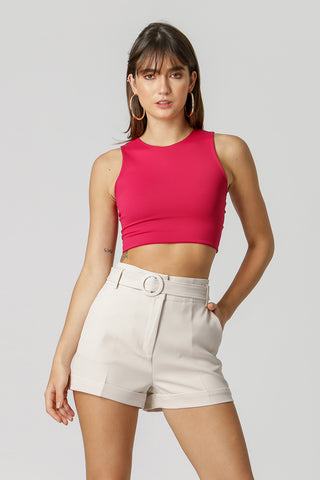 Blusa básica corta - VINO