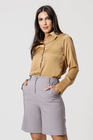 Camisa Clássica De Cetim - CASTOR