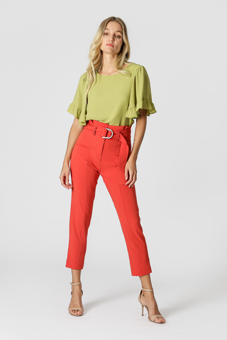 Blusa con mangas con volantes - OLIVA