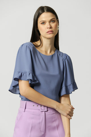Blusa con mangas con volantes - JEANS