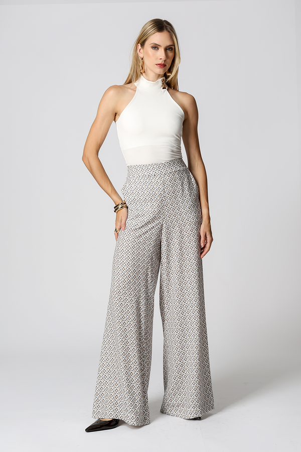 Calça Pantalona Estampada