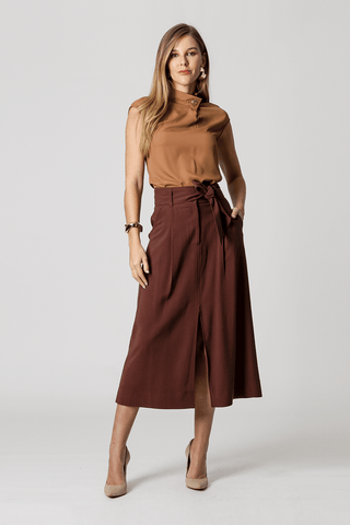 Blusa sin mangas con cuello cruzado - TERRA