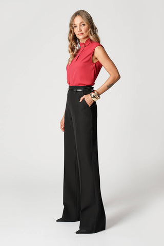 Blusa Sem Manga E Gola Transpassada - VINHO