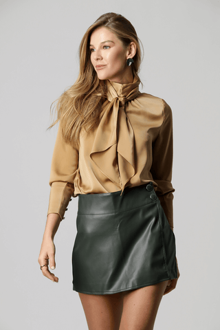 Blusa De Cetim Com Faixa Na Cintura - CASTOR
