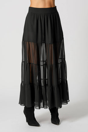 Saia Longa Com Babados