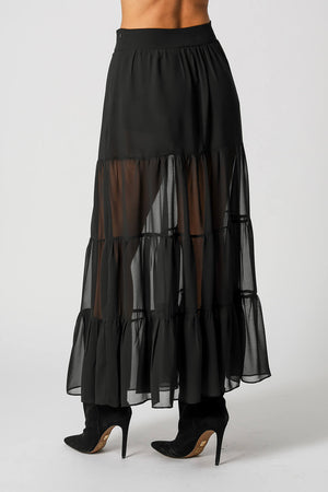 Saia Longa Com Babados