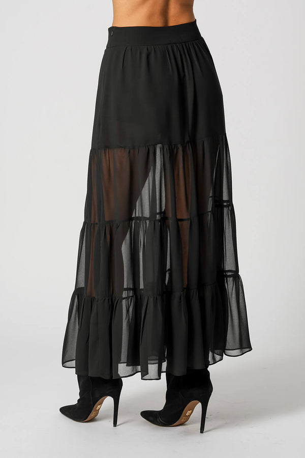 Saia Longa Com Babados