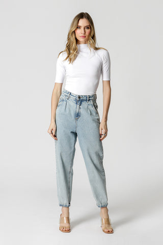 Blusa Manga Midi Canelada - BRANCO